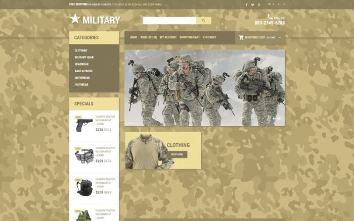 Template OpenCart Bintang Militer