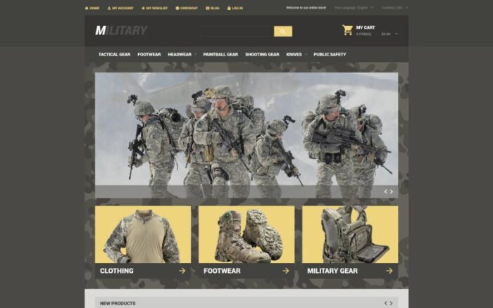 Tema Magento Toko Militer