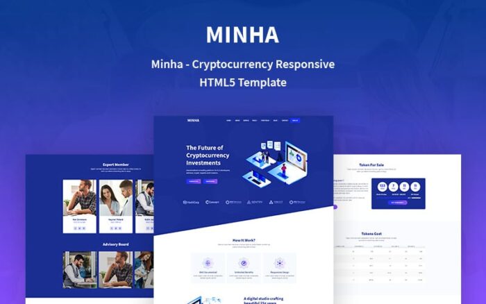 Minha - Template Situs Web Responsif Mata Uang Kripto