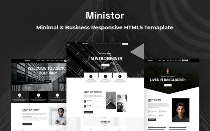 Ministor - Template Situs Web HTML5 Responsif Minimal & Bisnis