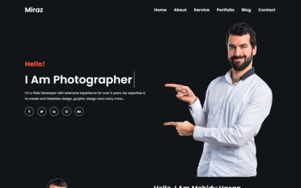 Miraz Personal Portfolio HTML5 Landing Page Template