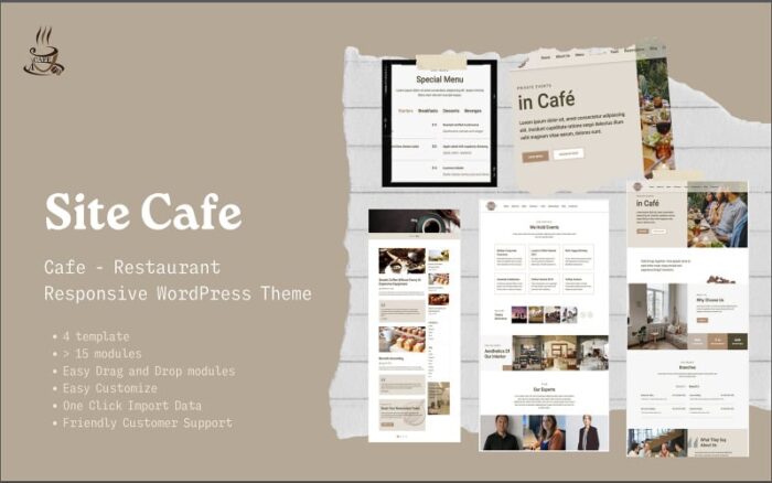 MKCafe - Tema WordPress Responsif untuk Restoran, Kafe