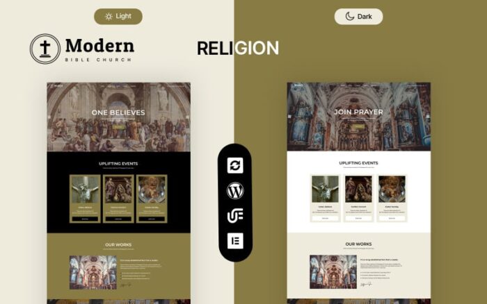 Tema WordPress Elementor Gereja dan Agama Modern