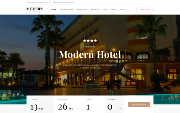 Modern - Template Situs Web Multihalaman Responsif Hotel Woods