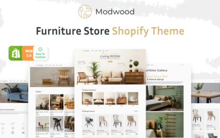 Modwood - Tema Shopify Toko Furnitur & Dekorasi Rumah