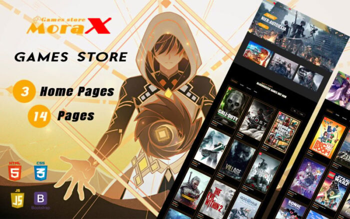 Morax - Template Situs Web HTML Responsif untuk Toko Video Game