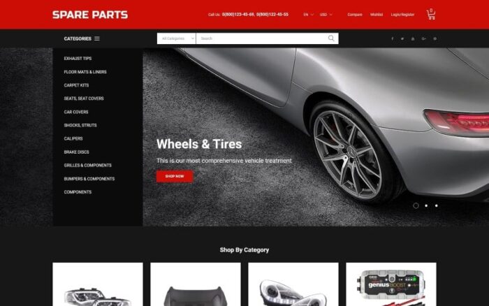 Toko Suku Cadang Motor Online Tema PrestaShop