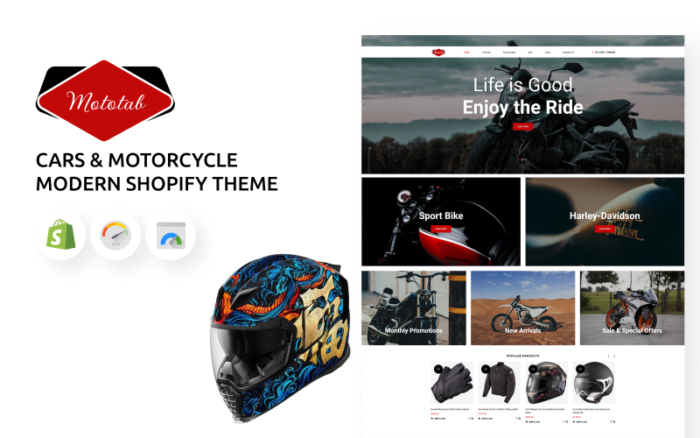 Mototab - Tema Shopify Modern Mobil & Sepeda Motor