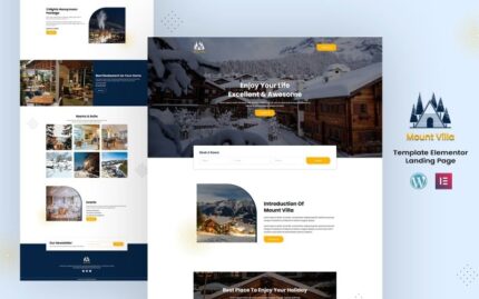 Mount Villa -  Best Hotel and Restaurants Services Elementor Landing Page