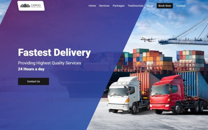 Movers - Template Halaman Arahan Bootstrap Perusahaan Kargo dan Logistik