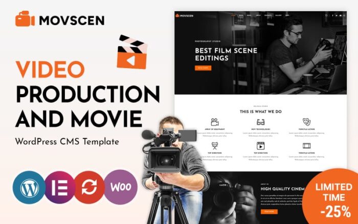 Movscen - Tema WordPress Studio Film dan Pembuat Film