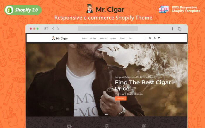 Mr. Cigar Stogie Tembakau Rokok Shopify os 2.0 Tema