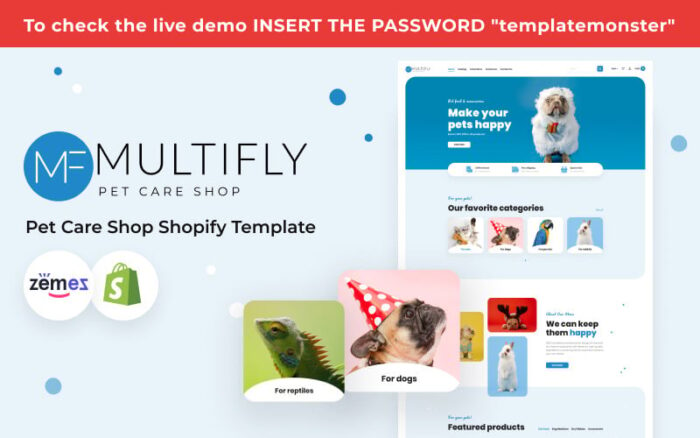 Template Toko Perawatan Hewan Peliharaan Multifly Tema Shopify