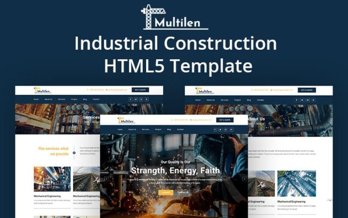 Template HTML5 Konstruksi Industri Multilen