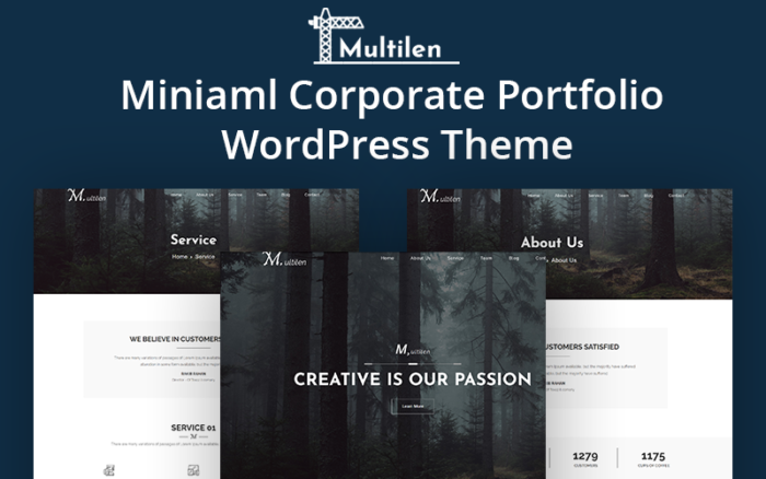 Tema WordPress Perusahaan Minimal Multilen