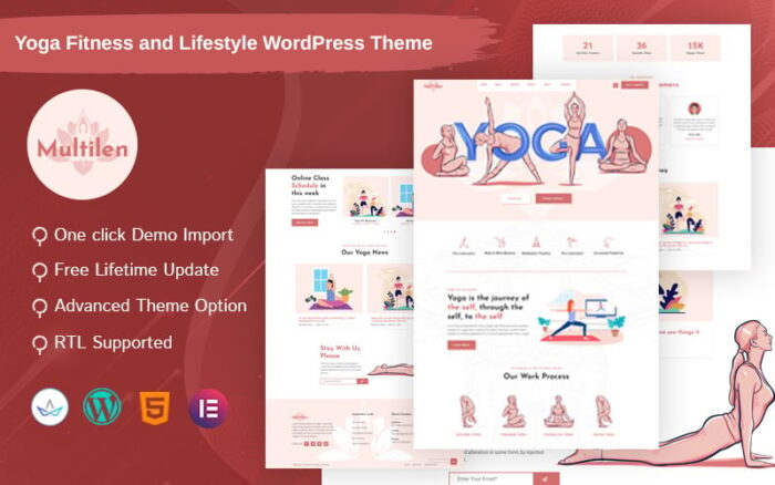 Multilen - Tema WordPress Kebugaran dan Gaya Hidup Yoga Gym