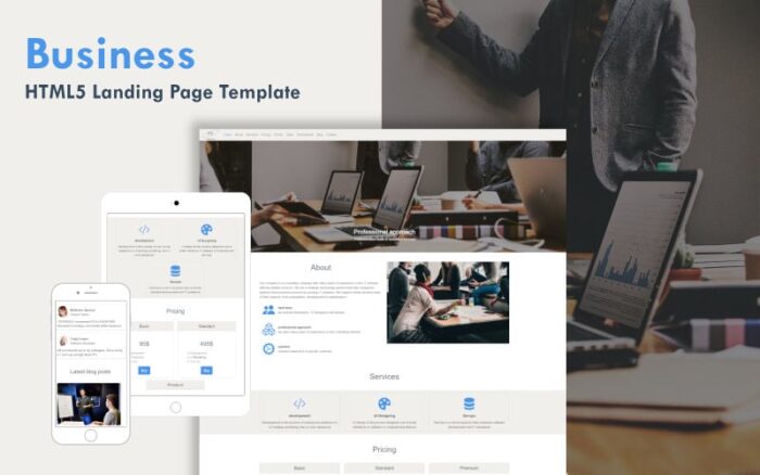 Template Halaman Arahan Bisnis Responsif Serbaguna