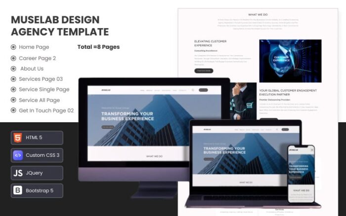 MuseLab – Template Situs Web HTML Agensi Digital Kreatif