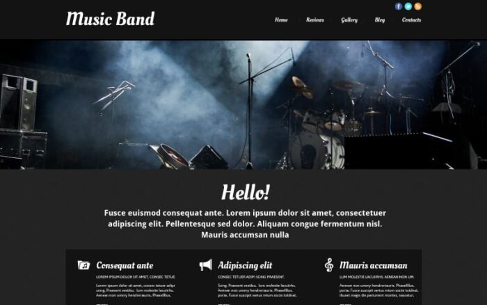 Template Situs Web Responsif Band Musik