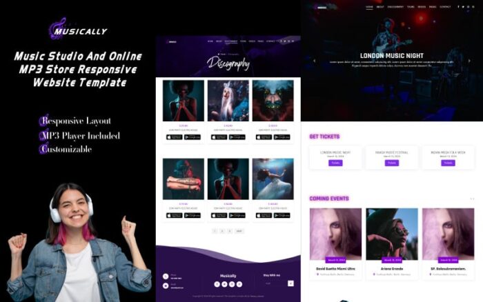 Musically - Templat Situs Web Responsif Studio Musik dan Toko MP3 Daring.