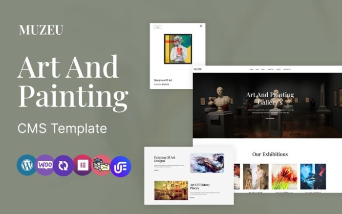 MUZUE - Galeri Seni dan Patung Tema Wordpress Elementor