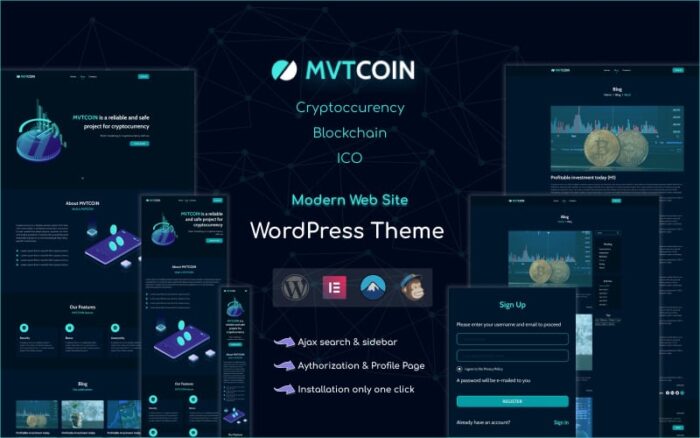 MVTCoin - Mata Uang Kripto - Tema WordPress Bitcoin