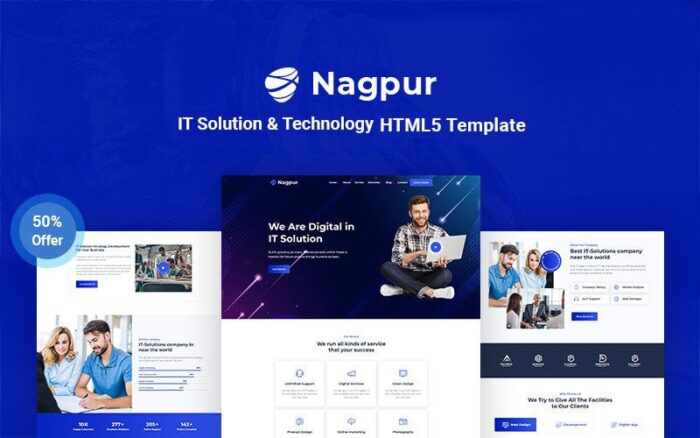 Nagpur – Template Situs Web Responsif Solusi TI & Teknologi