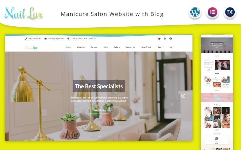 Tema WordPress untuk Situs Web dan Blog Salon Manikur Nail Lux