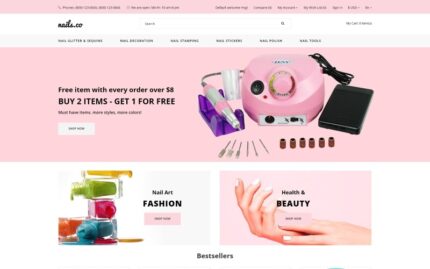 Nails co. - Template OpenCart Multihalaman Bergaya Toko Peralatan Kecantikan