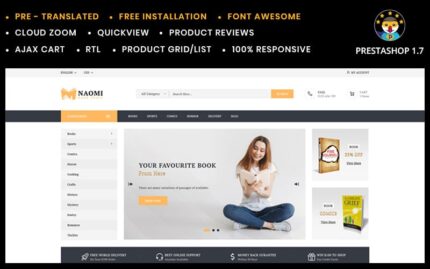 Tema PrestaShop Toko Buku Naomi