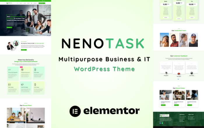 Nenotask - Tema WordPress Elementor untuk Solusi Bisnis dan TI Serbaguna