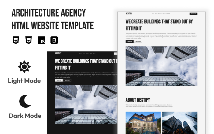 Nestify - Agensi Arsitektur - Template Situs Web Properti