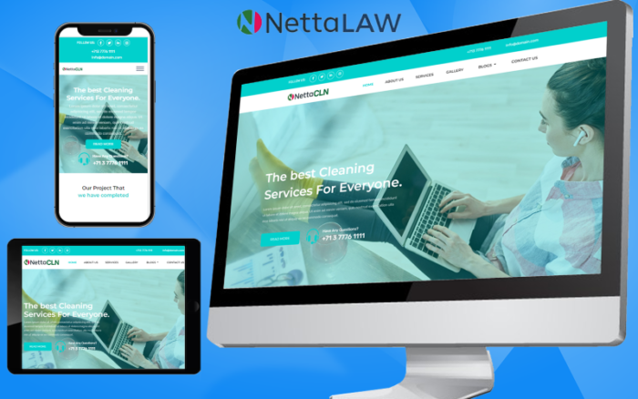 NettaCLN - Perusahaan Layanan Kebersihan - Template Situs Web - Bootstrap Responsif