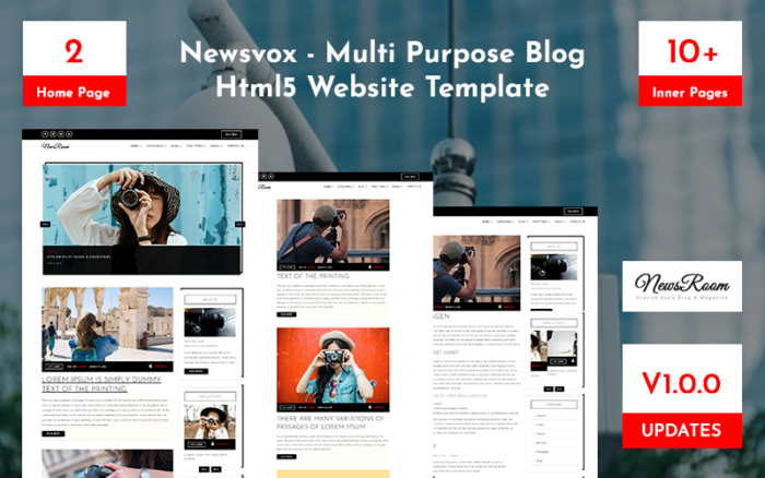 Newsvox - Template Situs Web Blog Html5 Serbaguna