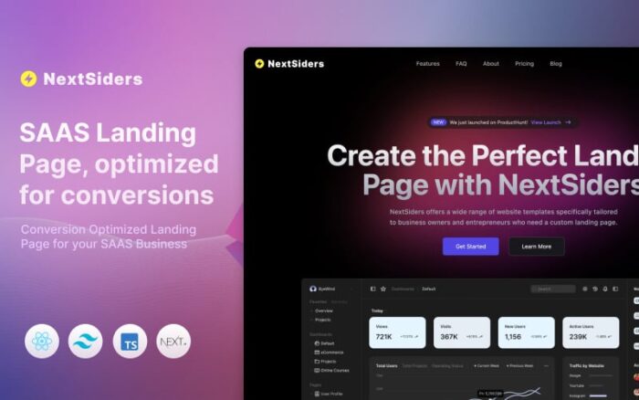 NextSiders - Template Halaman Arahan SAAS Nextjs