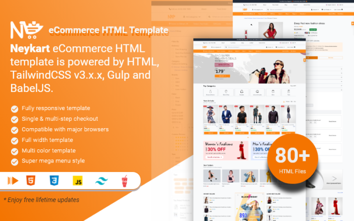 Neykart – Template Situs Web HTML5 E-dagang Serbaguna