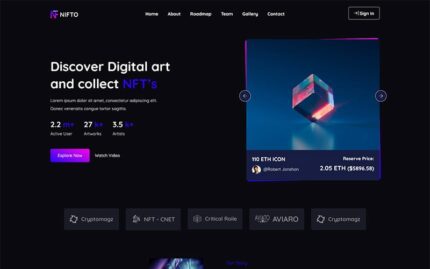 Nifto - Templat HTML Pembuat NFT