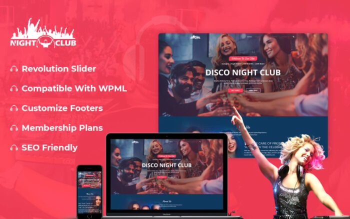 Klub Malam - Tema WordPress Pesta Dengan Generator Konten AI