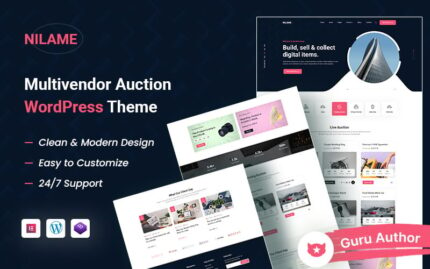 Nilame - Tema WordPress Elementor Lelang Multi Vendor