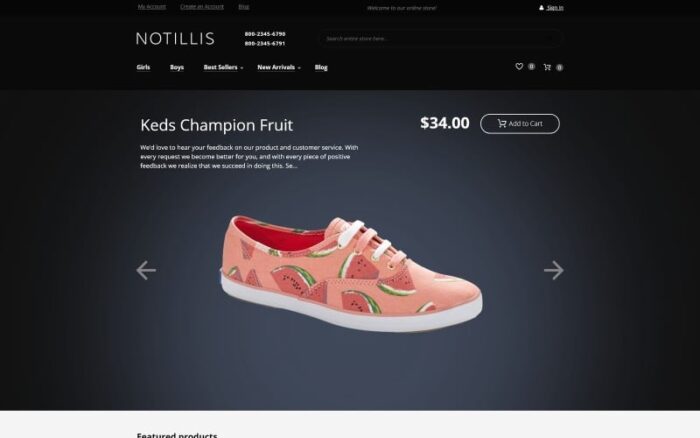 Notillis - Tema Magento Responsif Toko Sepatu