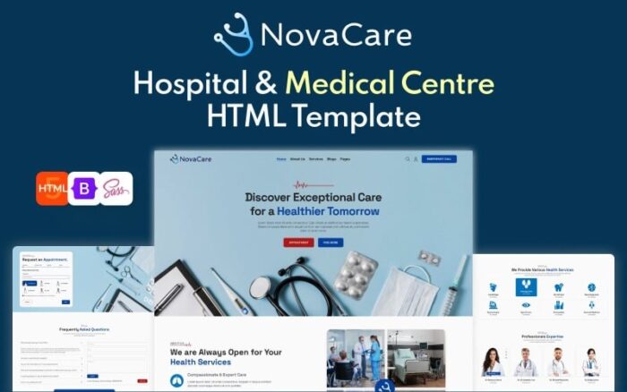 NoveCare: Template Situs Web HTML Layanan Kesehatan dan Medis dan Pusat Medis