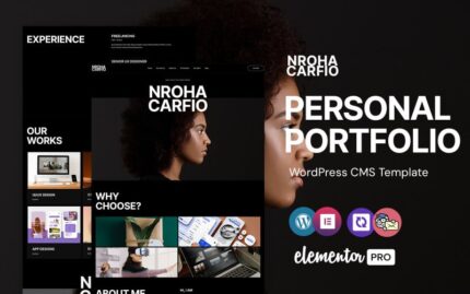 Nroha -  personal portfolio WordPress Elementor Theme