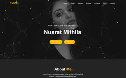 Nusrat  Personal Portfolio HTML5 Landing Page Template