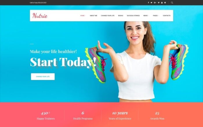 Nutrie - Tema WordPress Pelatih Kesehatan