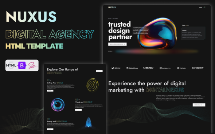 Nuxus - Solusi TI $ Template Situs Web HTML5 Agensi Digital