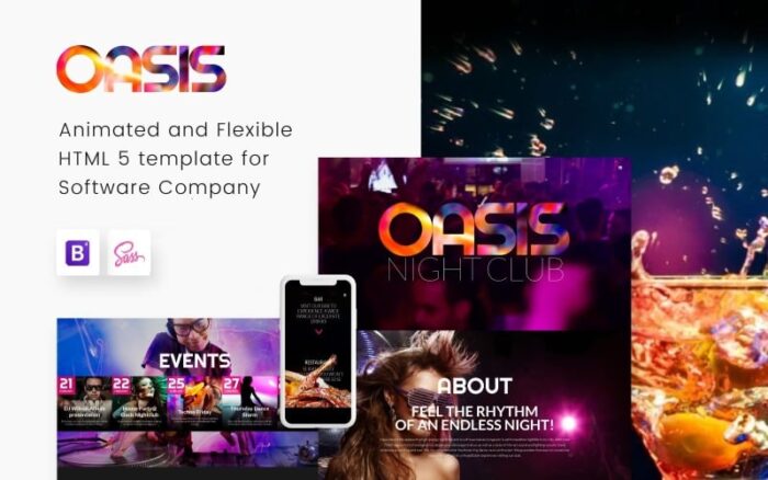 OASIS - Template Situs Web Responsif Klub Malam