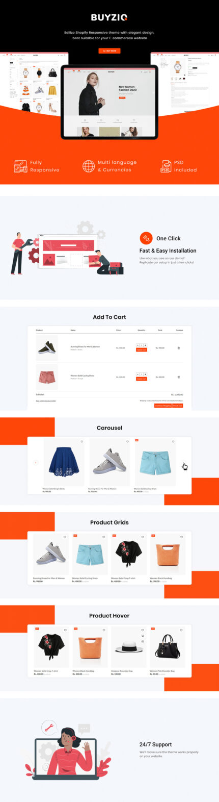 Buyzio - Tema Shopify Serbaguna untuk Mode & Pakaian - Fitur Gambar 1