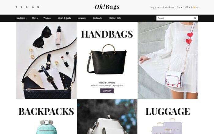 Oh! Bags - Template OpenCart Toko Online Tas Mewah