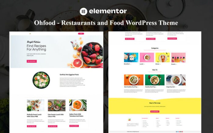 Ohfood - Tema WordPress Satu Halaman Restoran dan Makanan