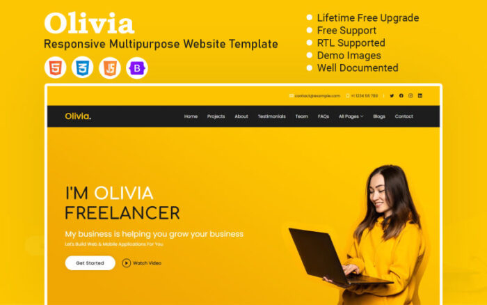 Olivia Web Design & Development Template Situs Web Responsif HTML5